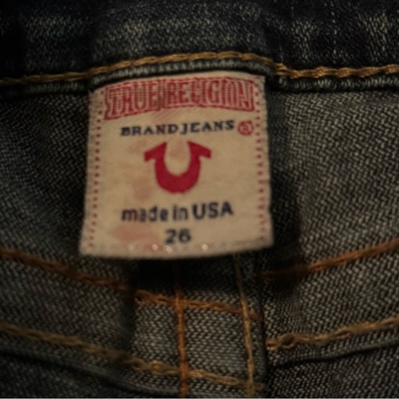Y2K VINTAGE True Religion Sammy Jeans Women's Size 26, Dark Rinse, Low Rise - Picture 13 of 14